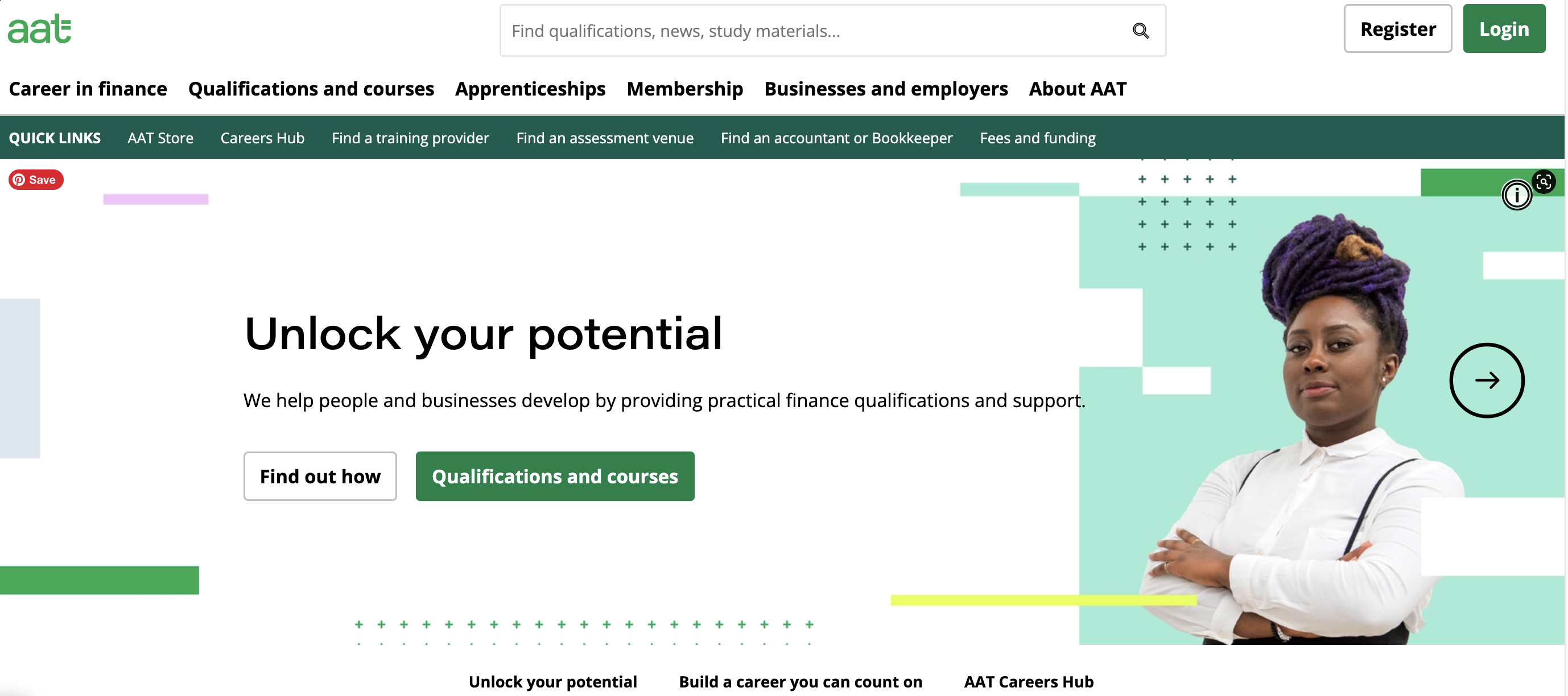 Quick Links navigation — live on the AAT website